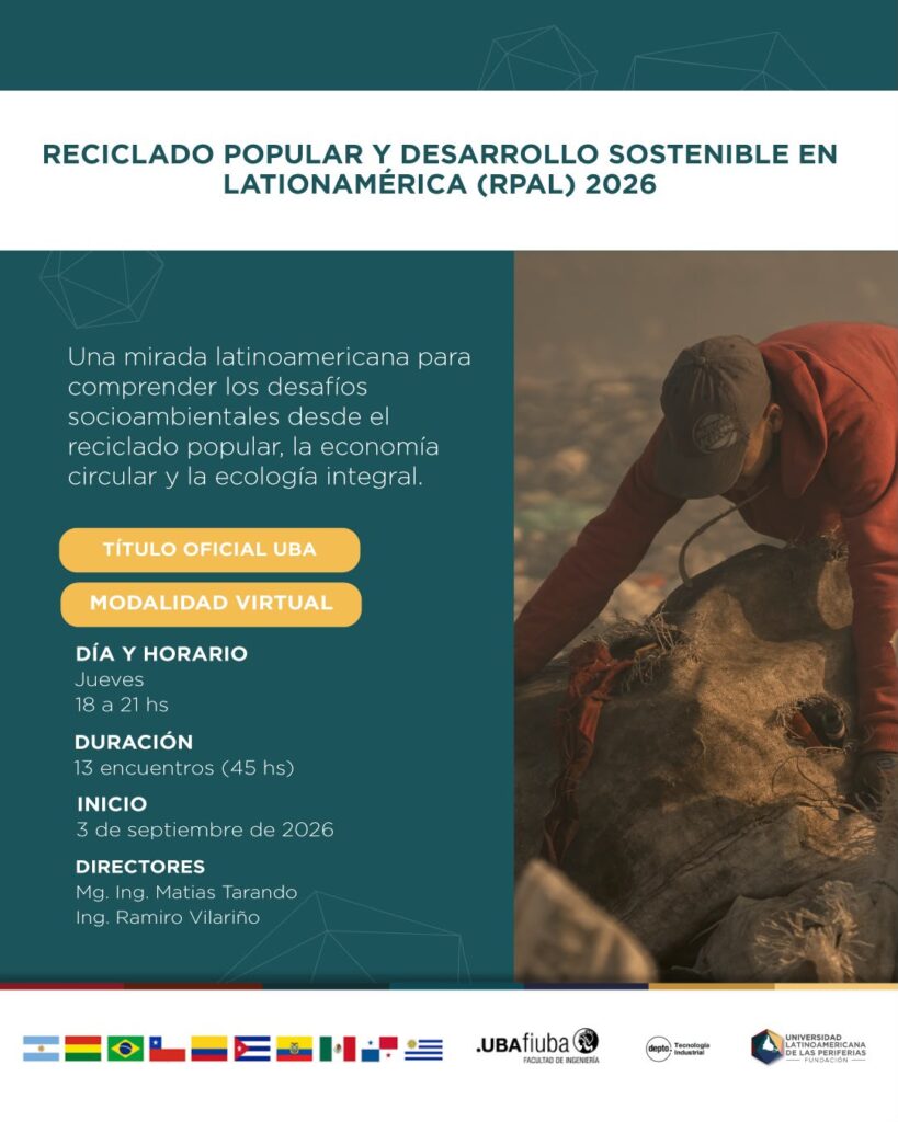 La ULPE y la UBA abren la inscripción al curso de Reciclado Popular y Desarrollo Sostenible en América Latina curso de reciclado imag1 gimena canepa